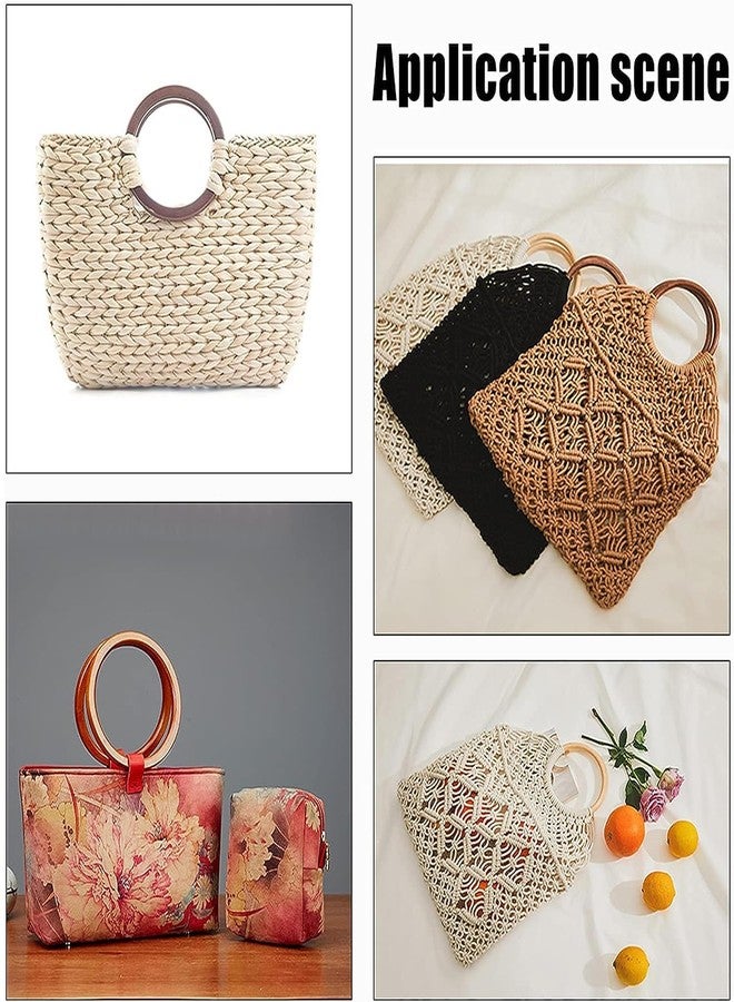 Aakriti Purse Handles Wooden Round Purse Handle Bag Handle Replacements Handbag for Handmade Beach Bag Handbags Purse Handles Macrame Market Bags (ROUND PURSE HANDLE 2PCS) - Image 3